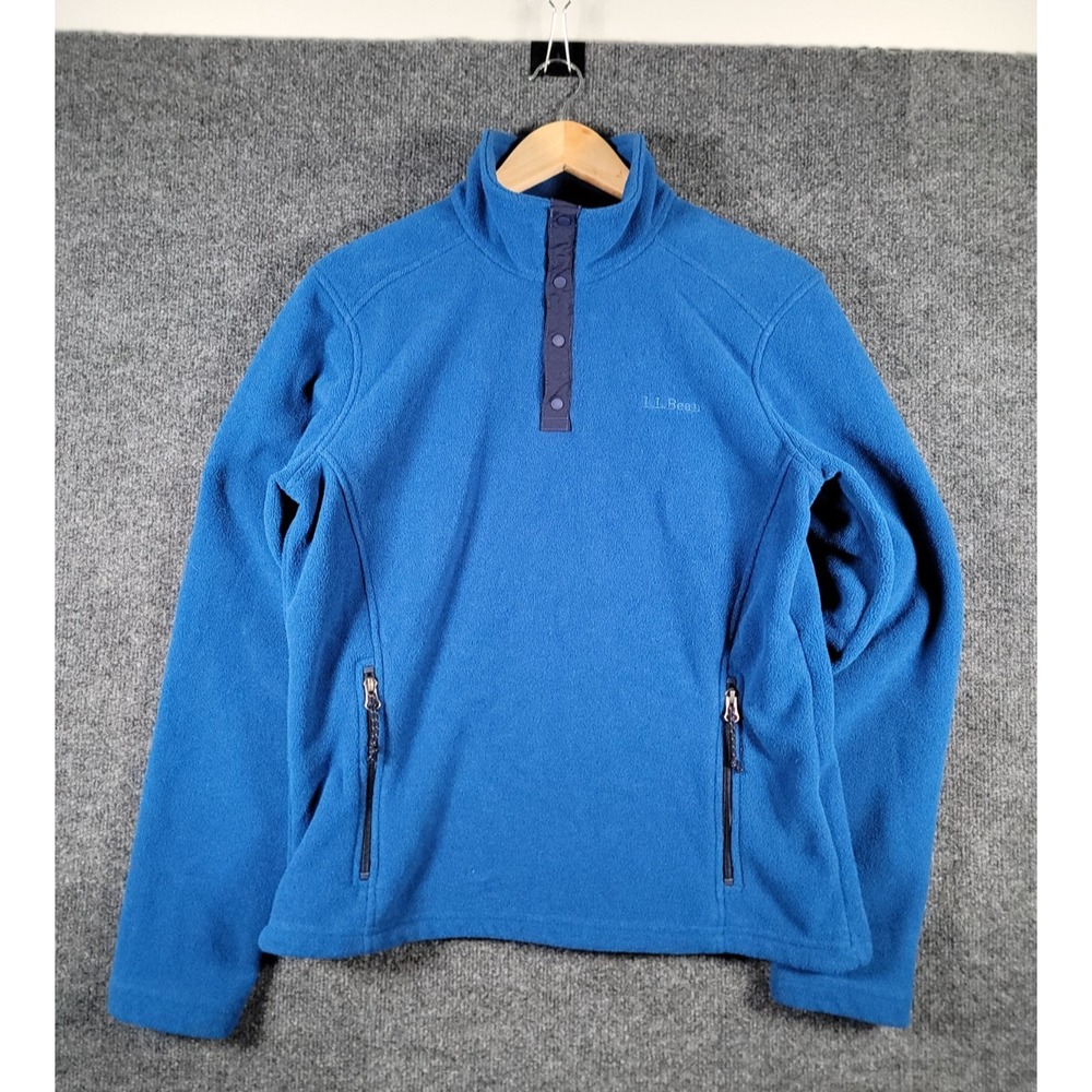 LL Bean Quarter Snap Fleece Pullover Mens Small Blue Polartec Gorpcore 284632